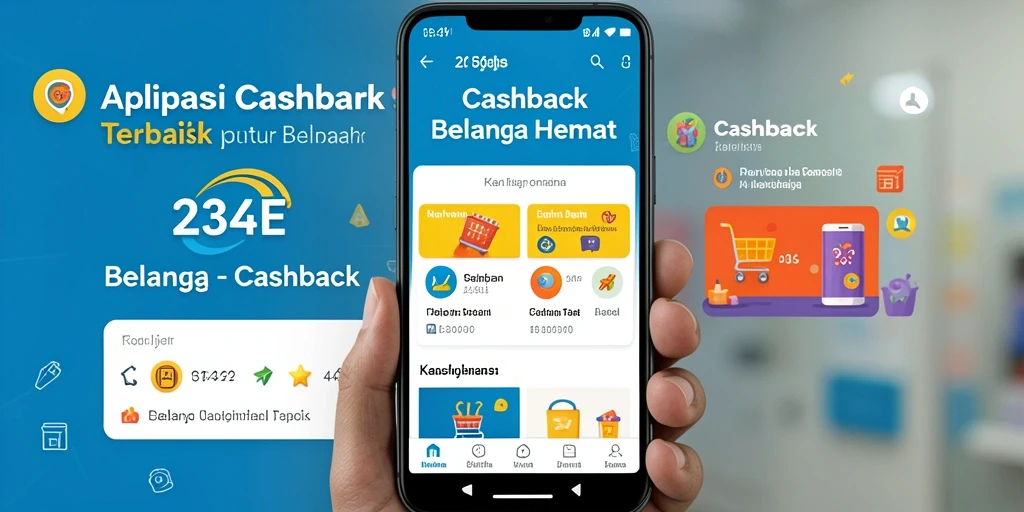Tampilan utama aplikasi 234E dengan fitur cashback yang menarik.