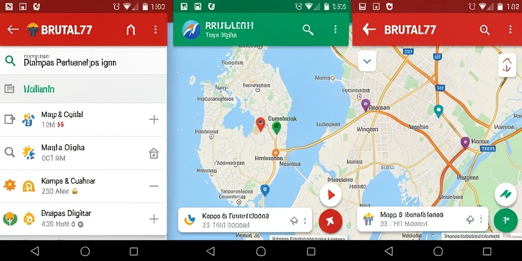 Tampilan antarmuka pengguna BRUTAL77 yang sederhana dan informatif.