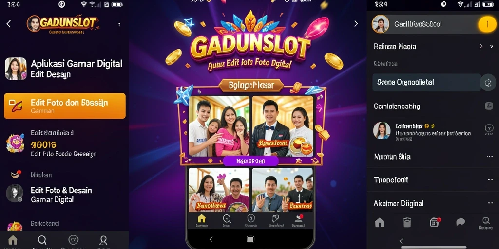 Antarmuka <strong>GADUNSLOT</strong> yang ramah pengguna untuk edit foto dan desain.