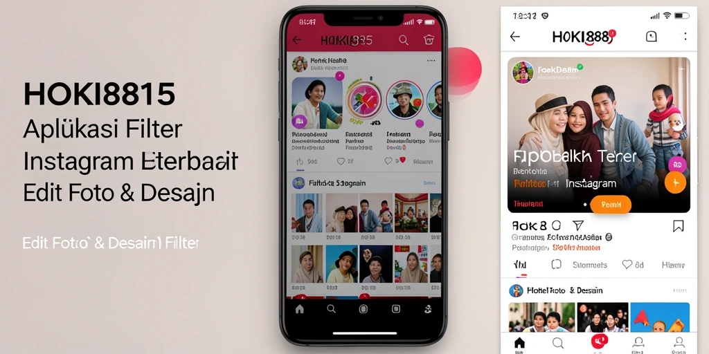 Antarmuka HOKI8815 yang menarik dengan berbagai filter Instagram.