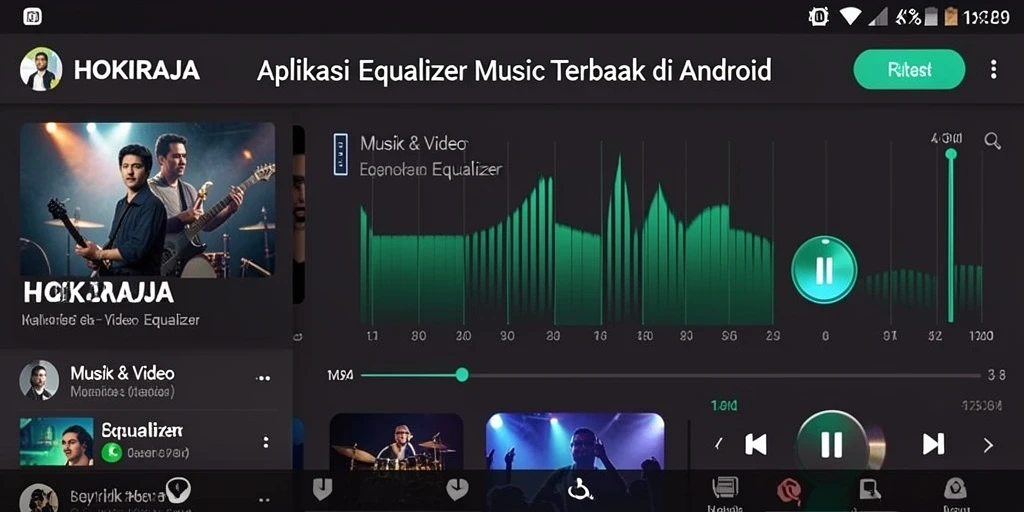 Antarmuka HOKIRAJA yang intuitif dan fungsional untuk pengaturan Equalizer.