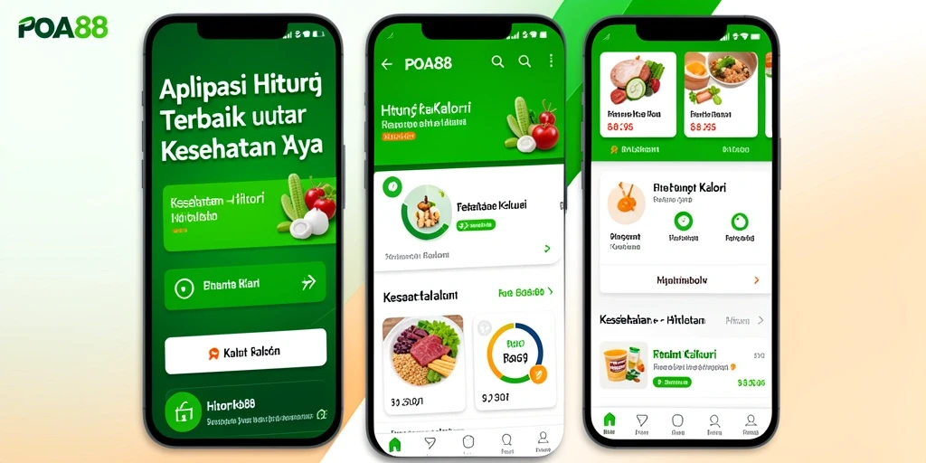 Antarmuka pengguna POA88 untuk hitung kalori yang intuitif dan informatif.