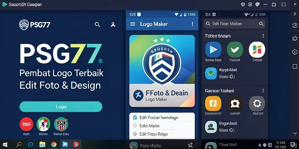 Tampilan antarmuka pengguna PSG77 untuk pembuatan logo yang intuitif.