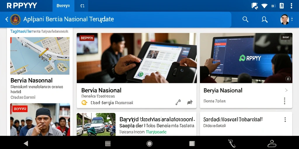 Antarmuka aplikasi RPYYY yang menampilkan berita nasional terbaru.