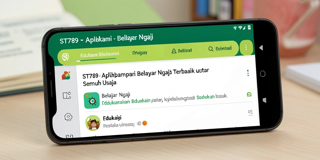 Tampilan antarmuka ST789 untuk Belajar Ngaji yang menarik.
