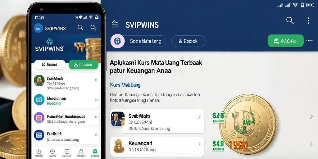 Screenshot antarmuka SVIPWINS menampilkan grafik dan nilai tukar mata uang.